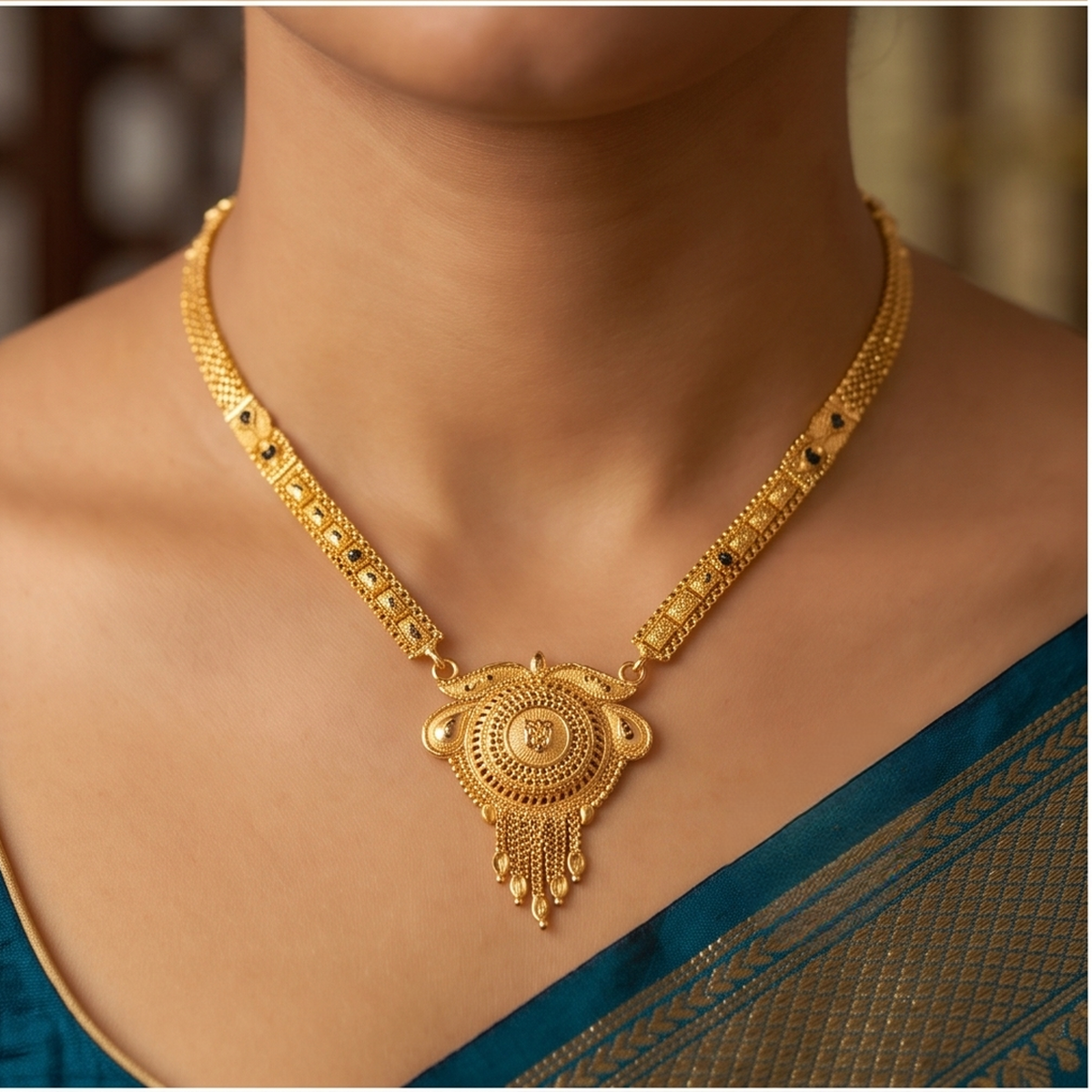 DIVYORO MODERN GOLD MANGALSUTRA NECKLACE