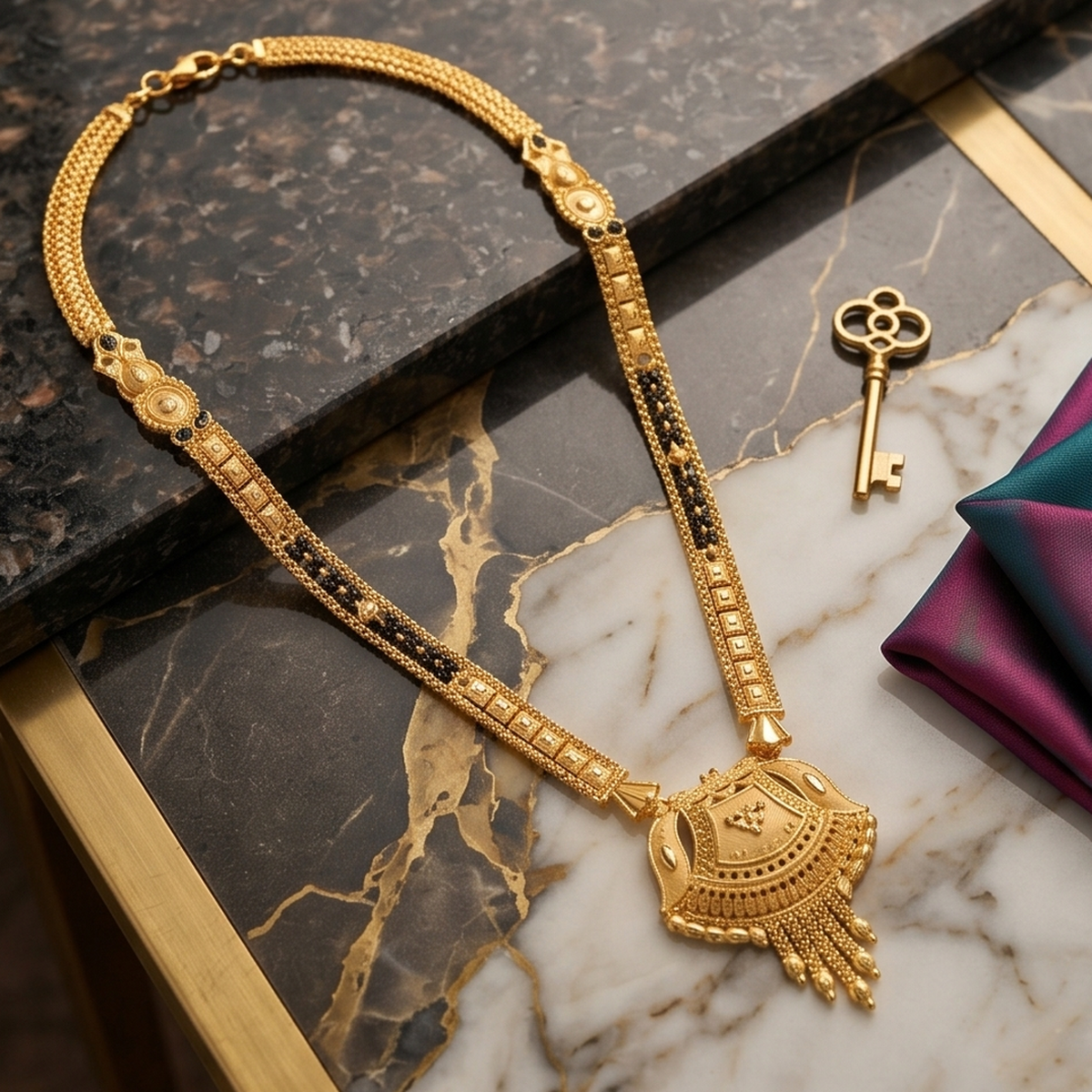 DIVYORO CLASSIC GOLD BEAD MANGALSUTRA