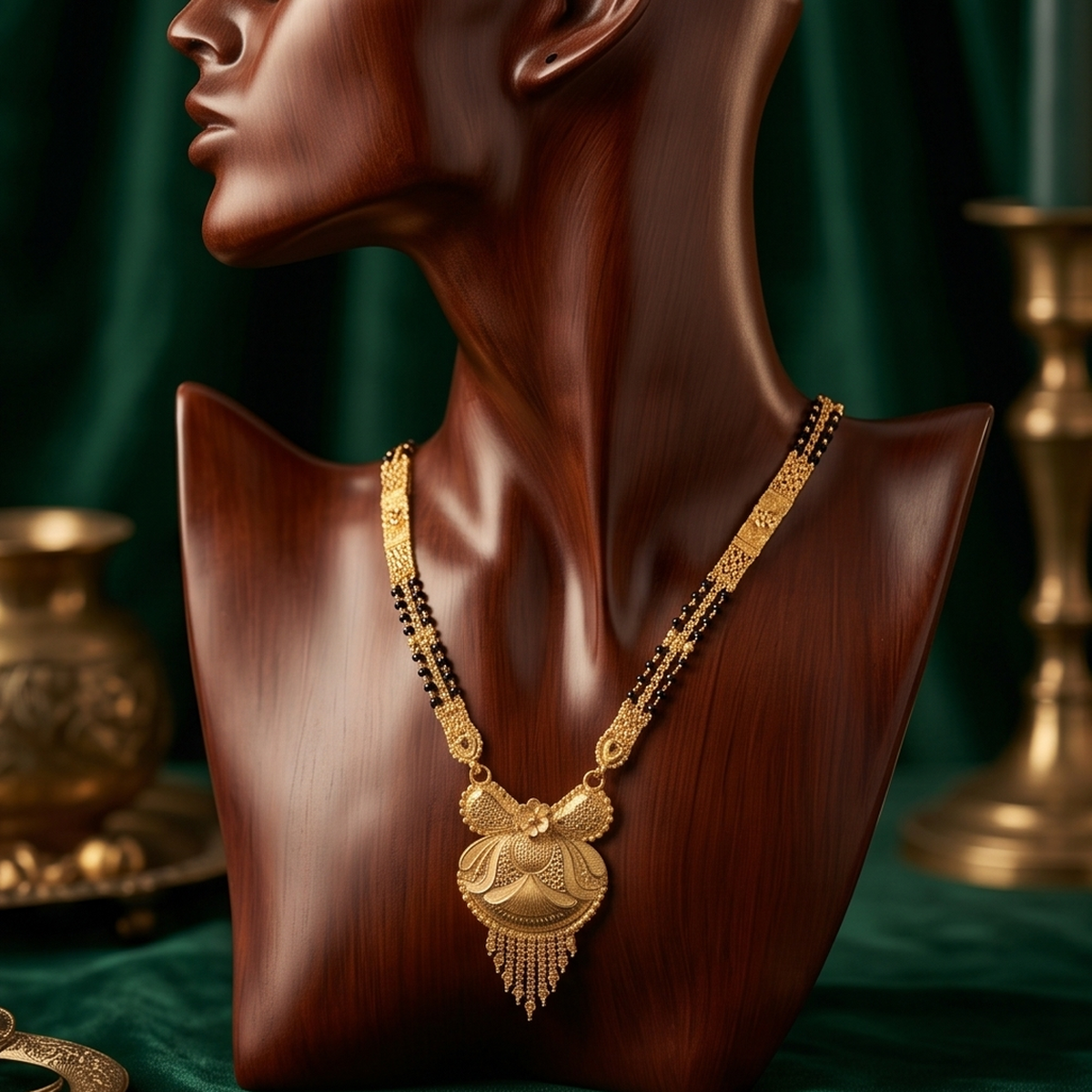 DIVYORO INTRICATE GOLD MANGALSUTRA PENDANT
