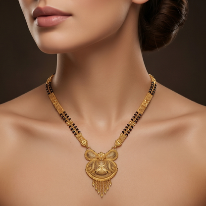 DIVYORO INTRICATE GOLD MANGALSUTRA PENDANT