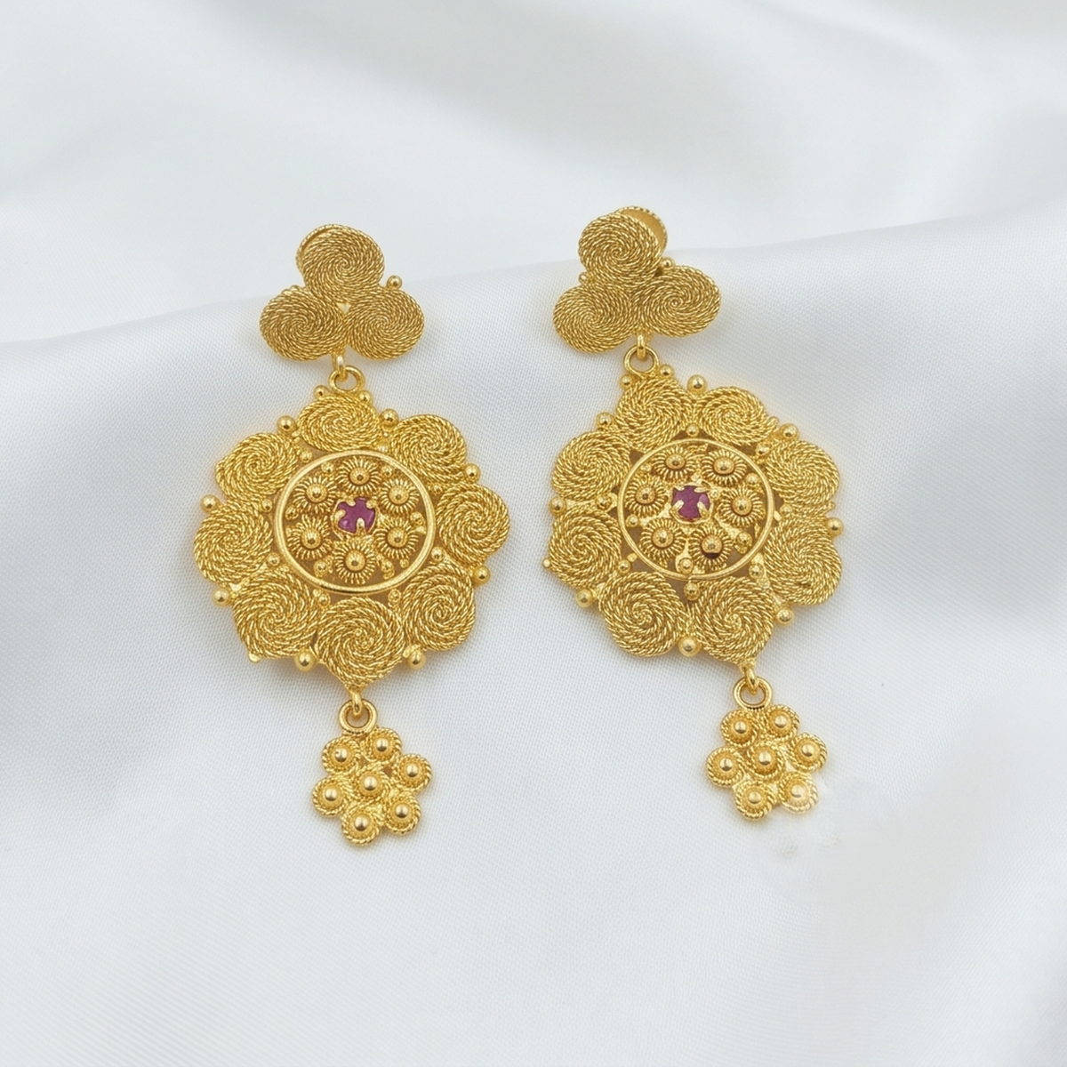 DIVYORO CRIMSON CHAKRA EARRINGS