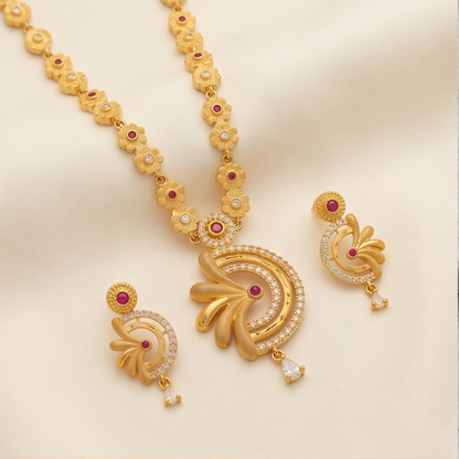 DIVYORO FLORAL STONE GOLD SET