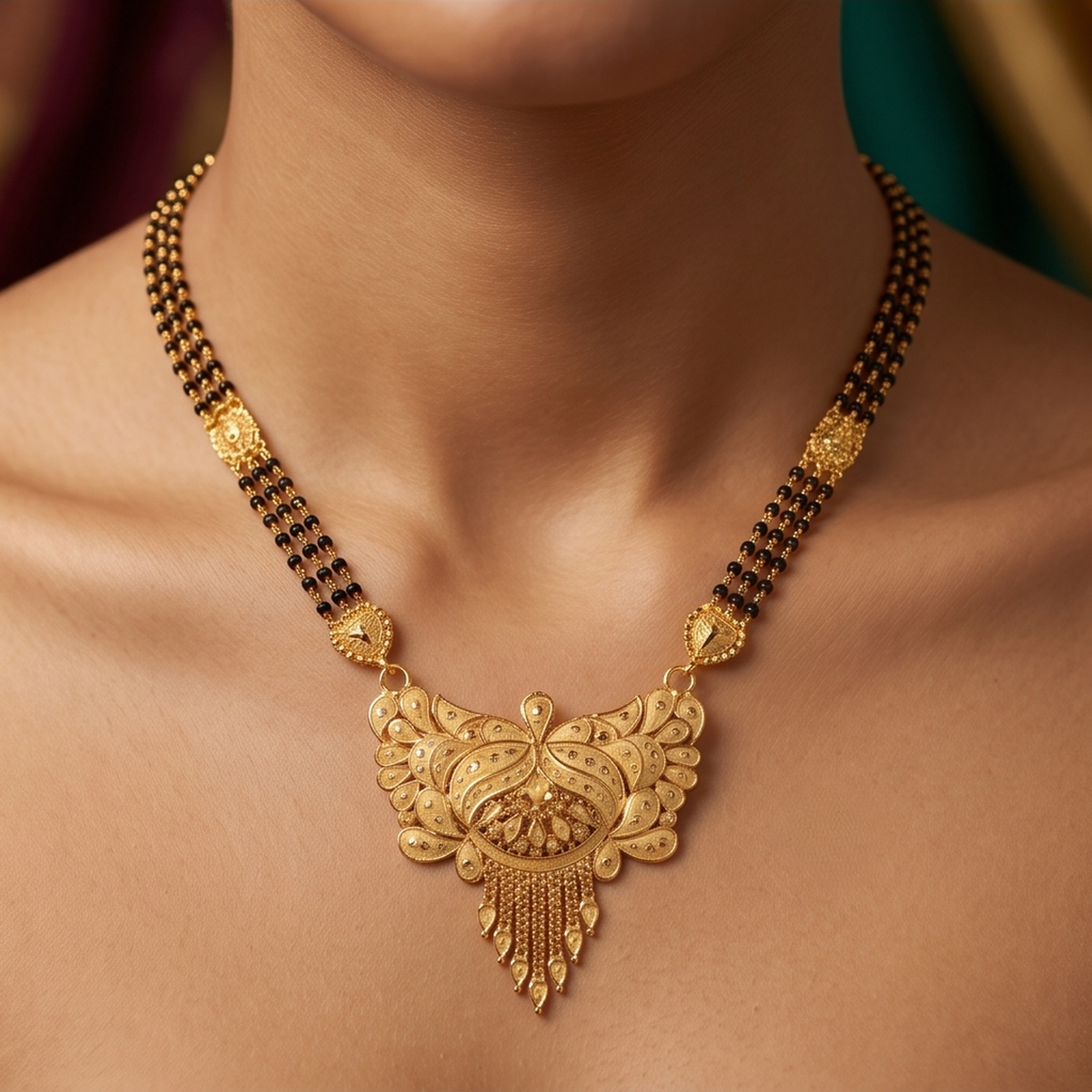 DIVYORO ELEGANT GOLD BEAD MANGALSUTRA