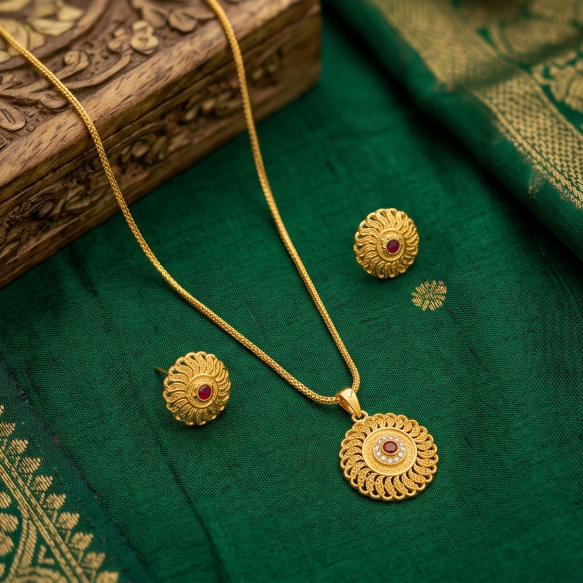 DIVYORO ORNATE FILIGREE GOLD SET