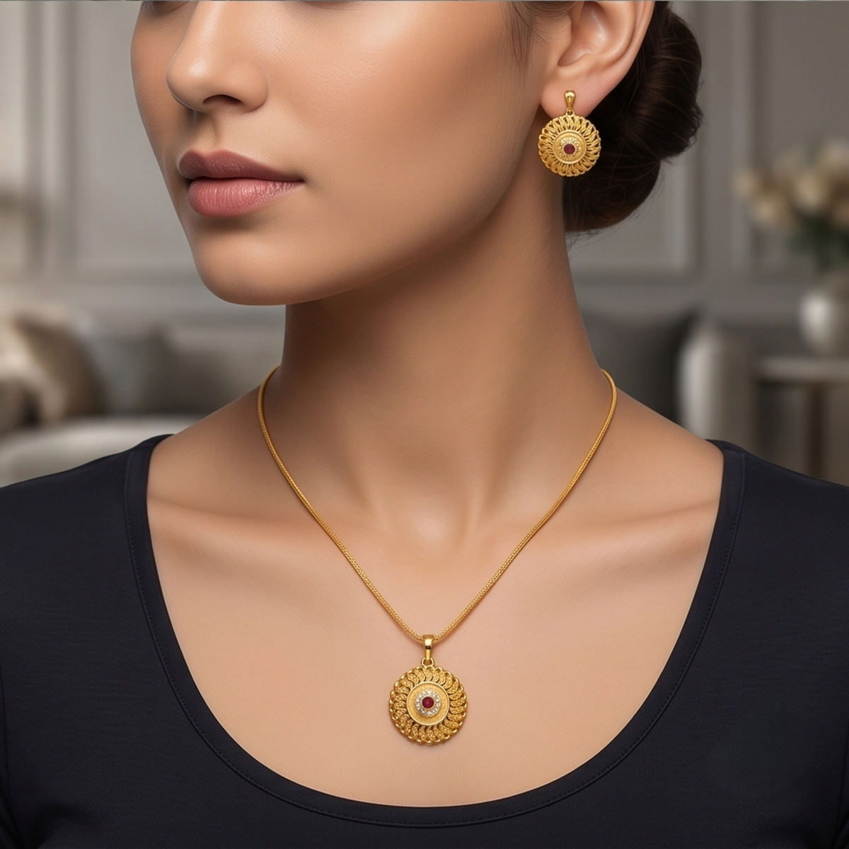 DIVYORO ORNATE FILIGREE GOLD SET
