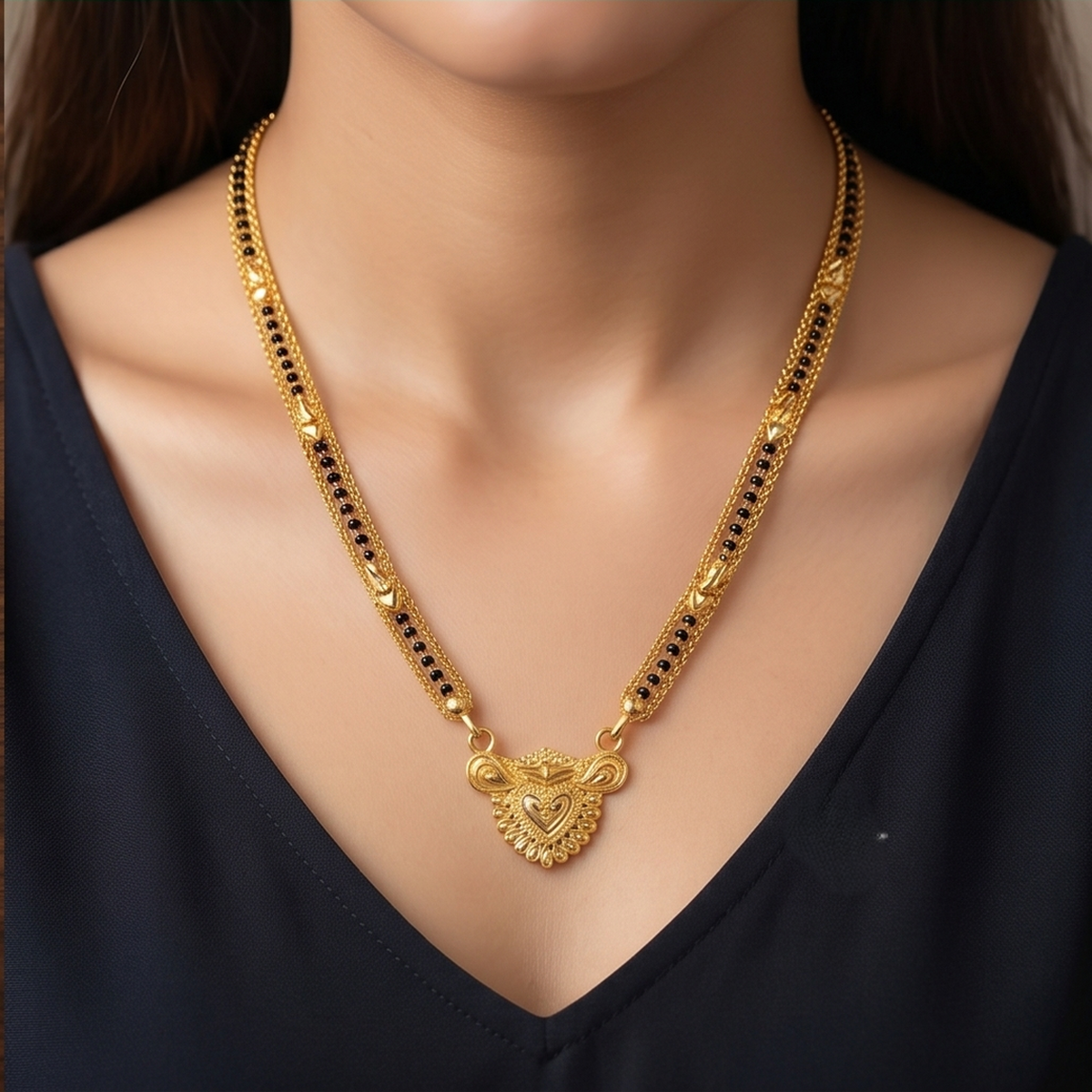 DIVYORO MODERN GOLD BEAD MANGALSUTRA