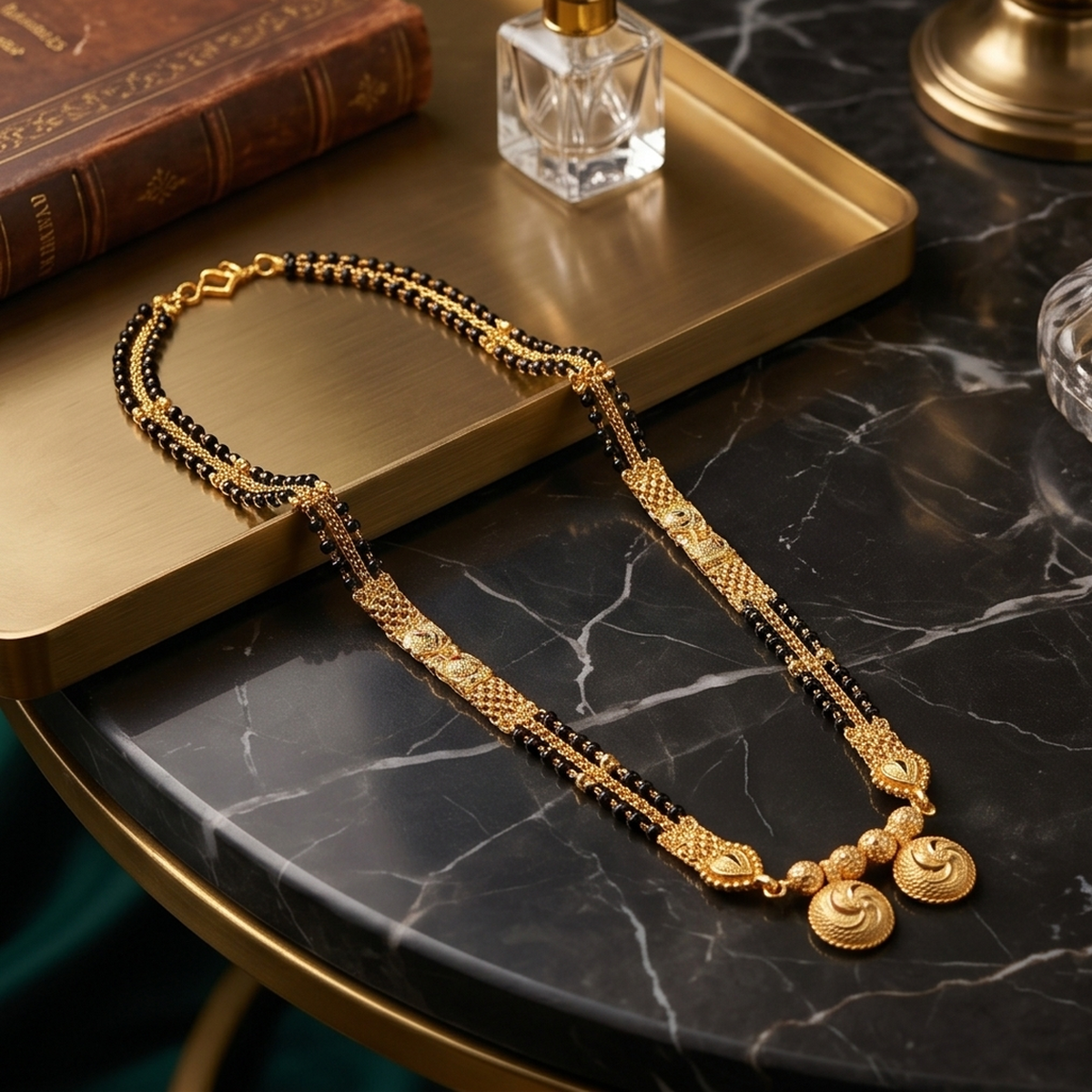 DIVYORO MINIMALIST DOUBLE BEAD MANGALSUTRA