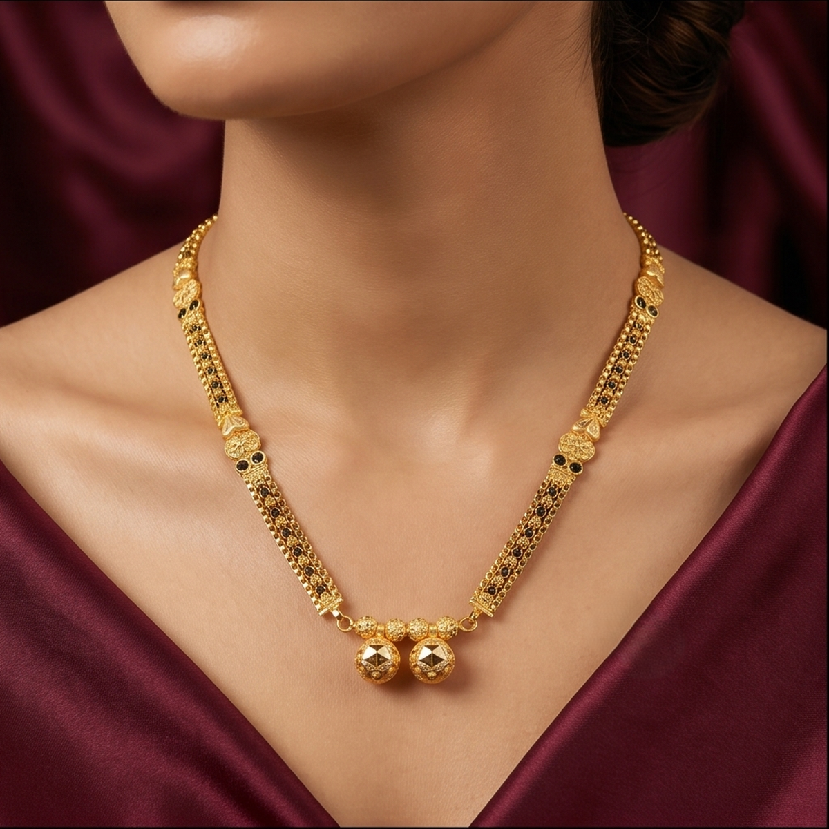 DIVYORO PETITE GOLD BEAD MANGALSUTRA