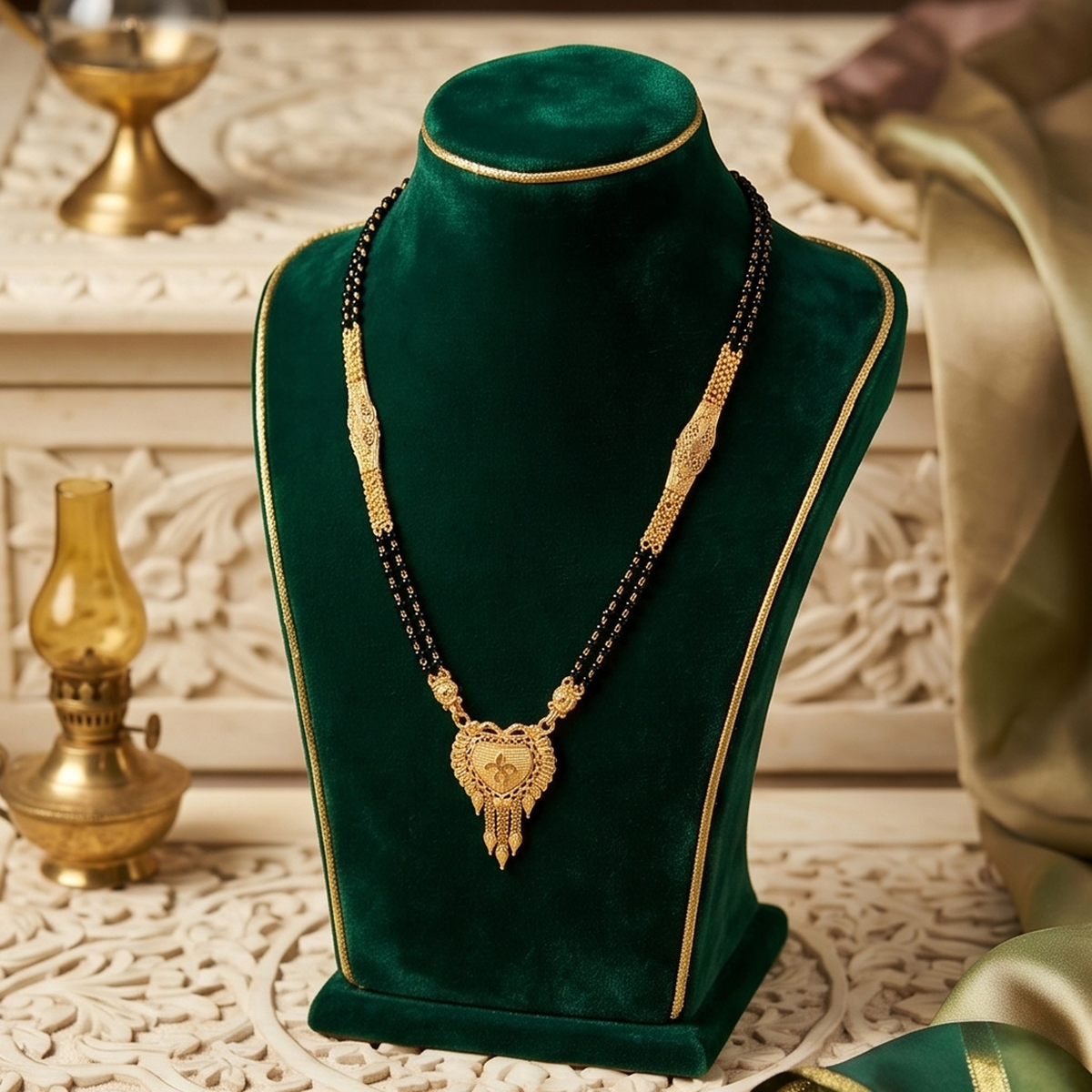 DIVYORO ELEGANT HEART GOLD MANGALSUTRA