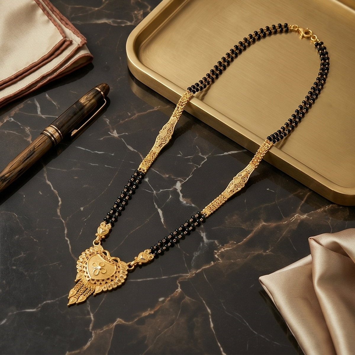 DIVYORO ELEGANT HEART GOLD MANGALSUTRA