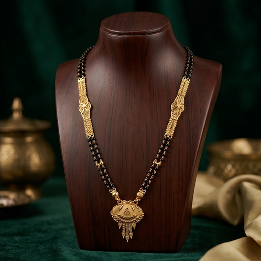 DIVYORO INTRICATE FLORAL GOLD MANGALSUTRA