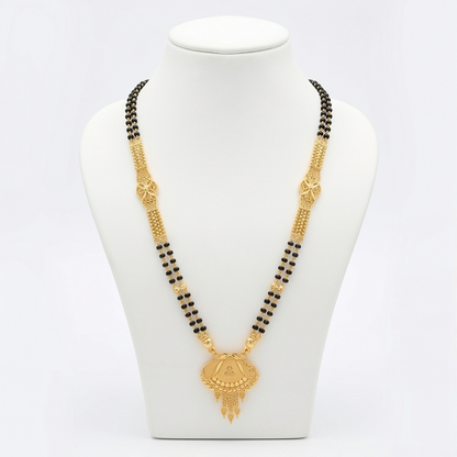 DIVYORO INTRICATE FLORAL GOLD MANGALSUTRA