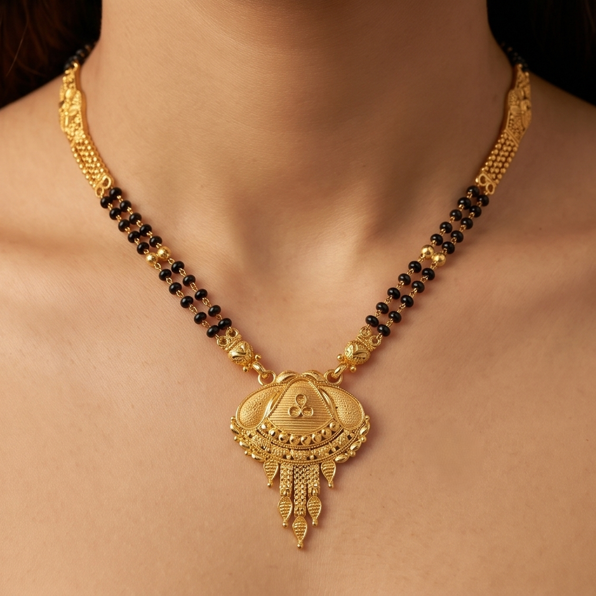 DIVYORO TRADITIONAL FILIGREE GOLD MANGALSUTRA