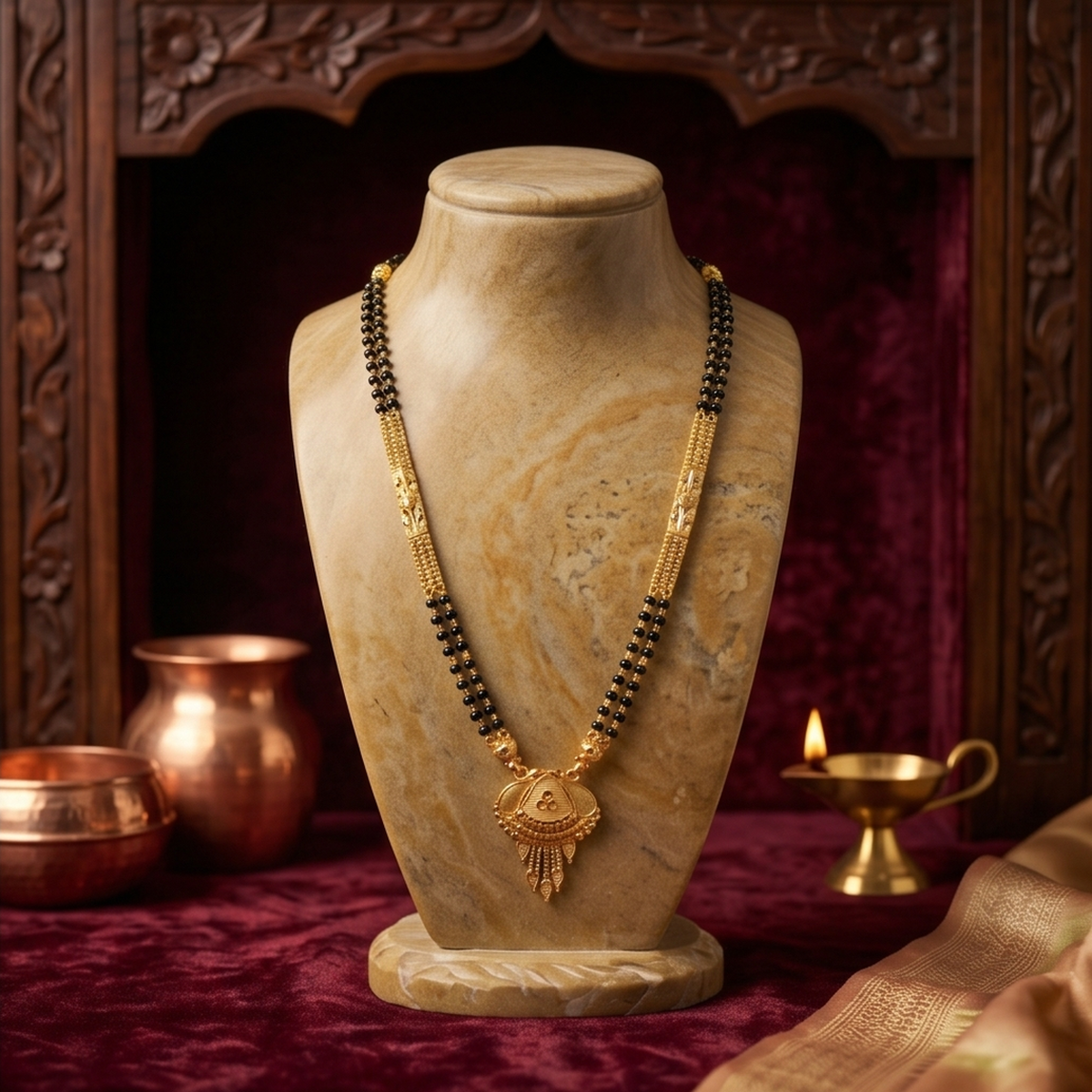 DIVYORO FLORAL DESIGN GOLD MANGALSUTRA