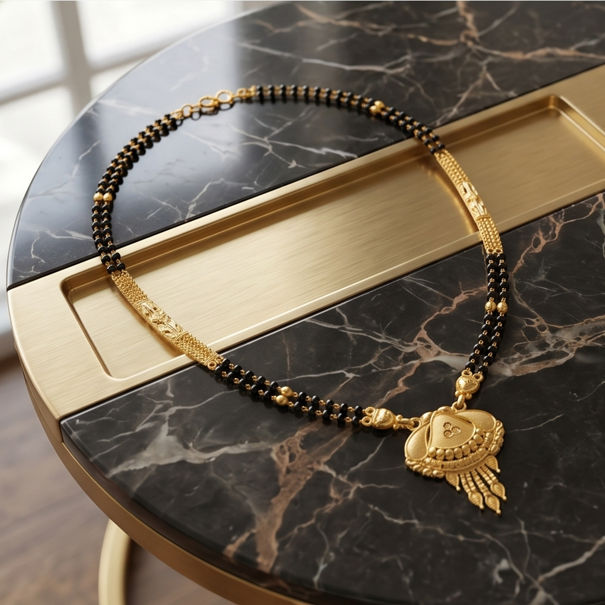 DIVYORO FLORAL DESIGN GOLD MANGALSUTRA