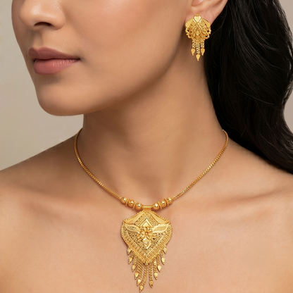 DIVYORO INTRICATE PATTERN GOLD SET