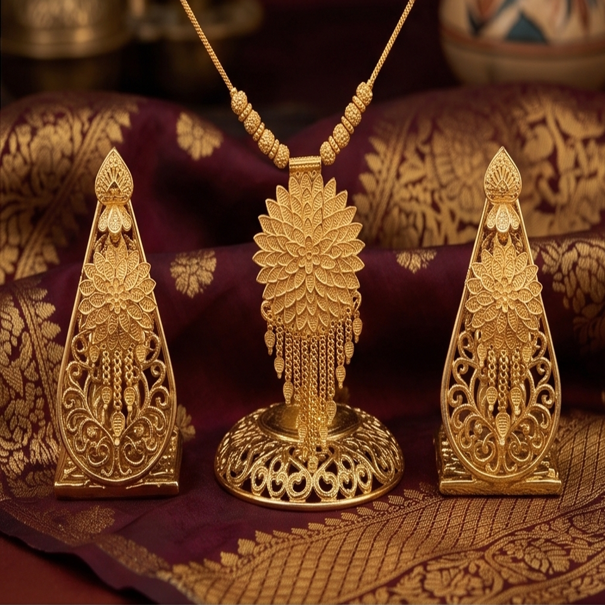 DIVYORO DELICATE PETAL GOLD SET