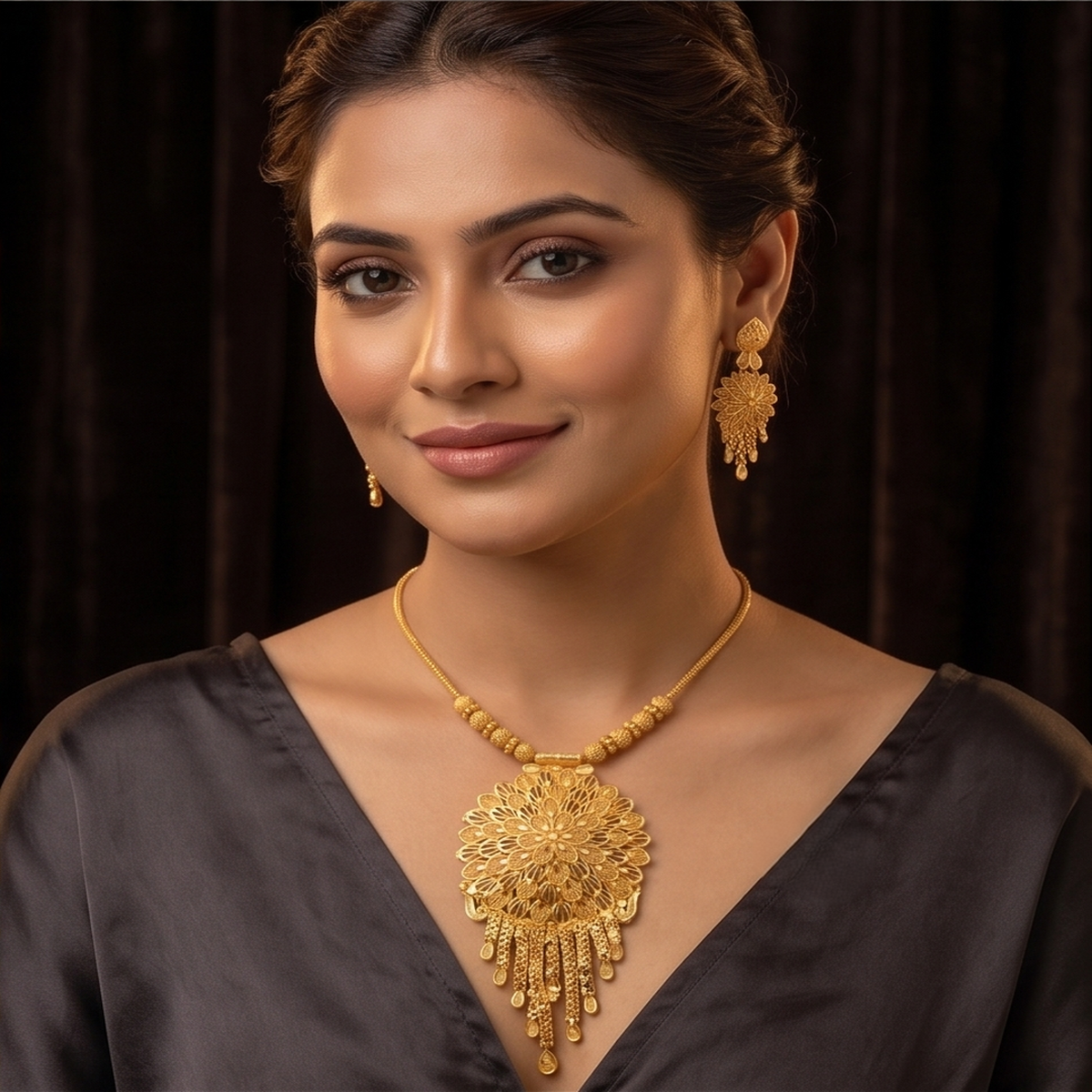 DIVYORO ORNATE FLORAL GOLD SET