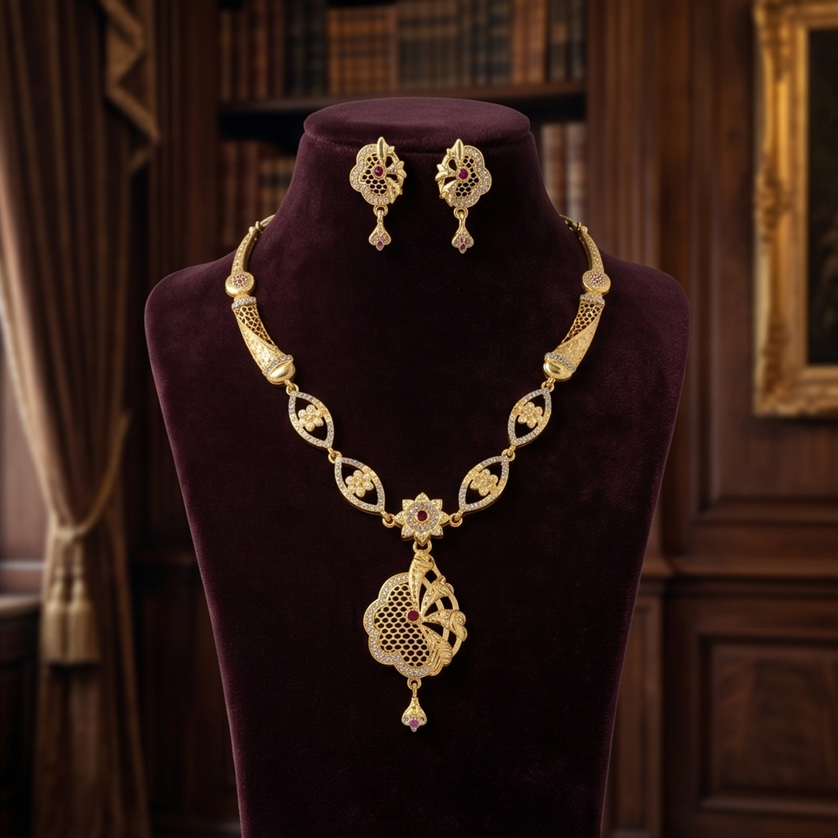 DIVYORO ELEGANT FLORAL GOLD SET