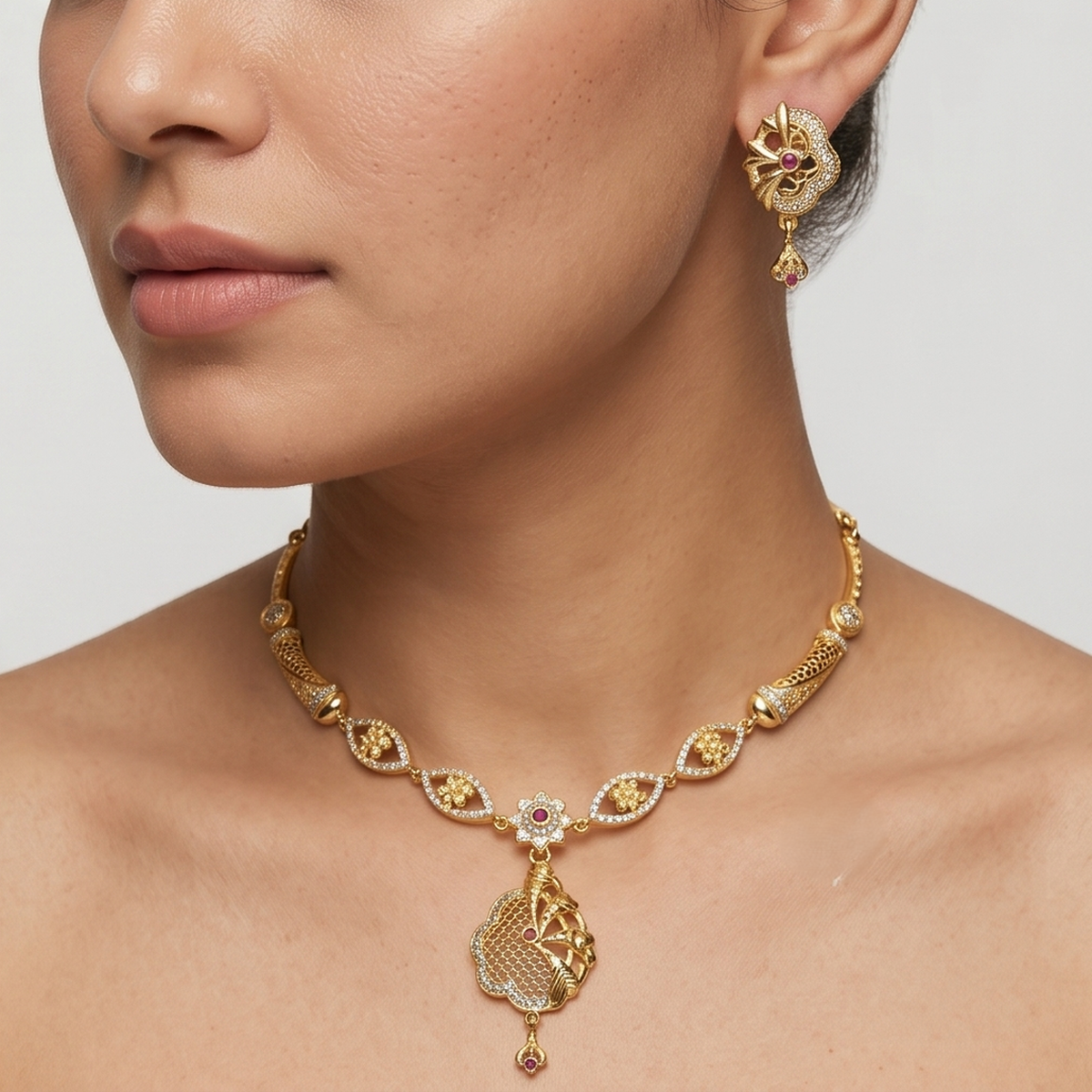 DIVYORO ELEGANT FLORAL GOLD SET