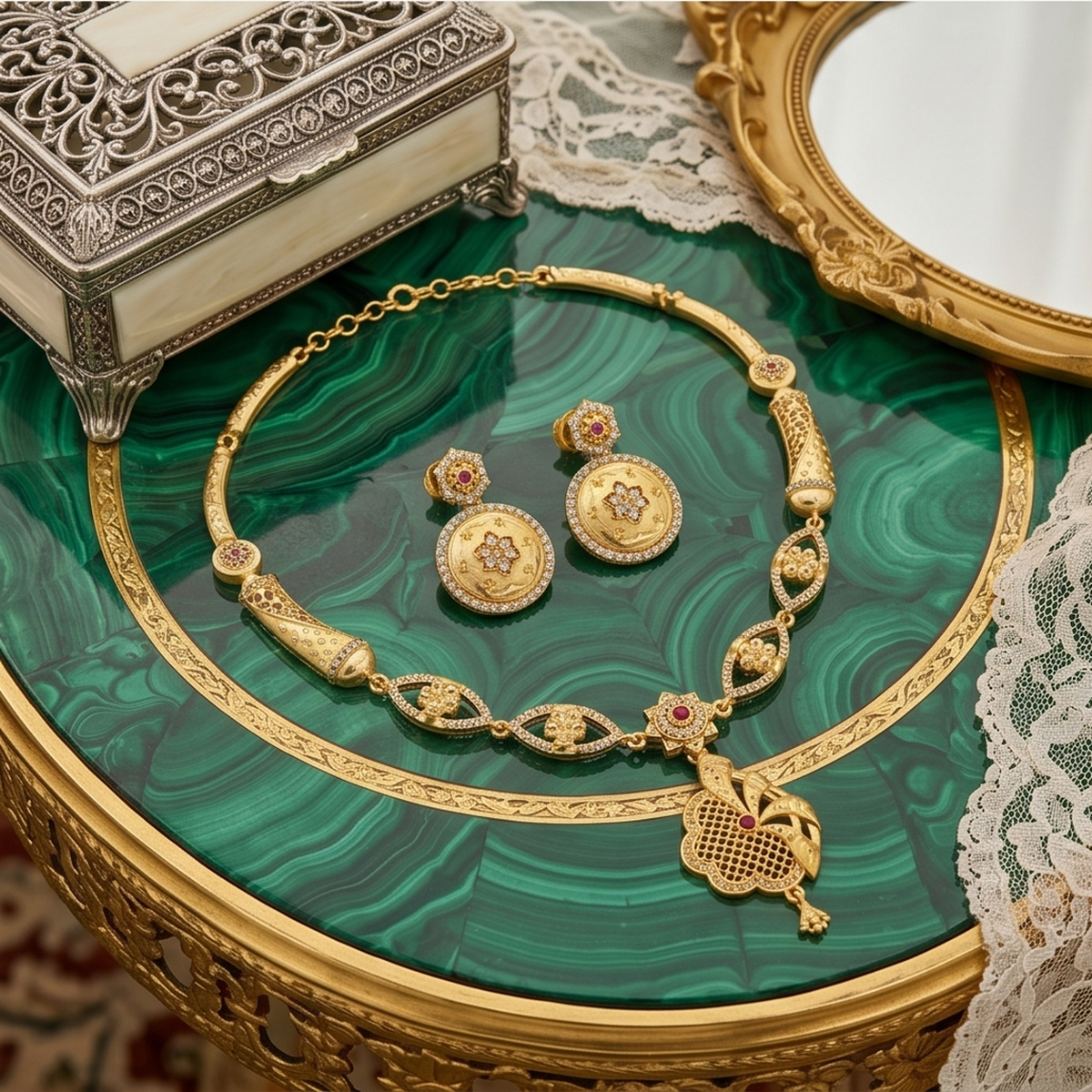 DIVYORO RADIANT FLORAL GOLD SET
