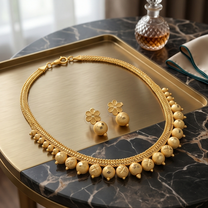 DIVYORO TEXTURED LEAF GOLD SET