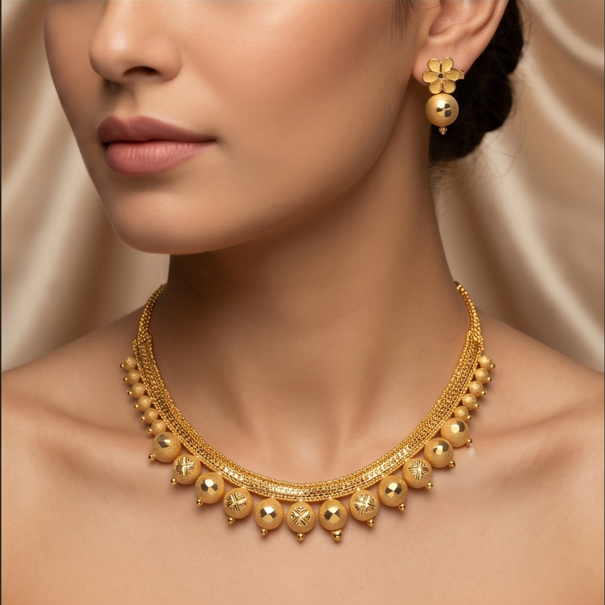 DIVYORO TEXTURED LEAF GOLD SET