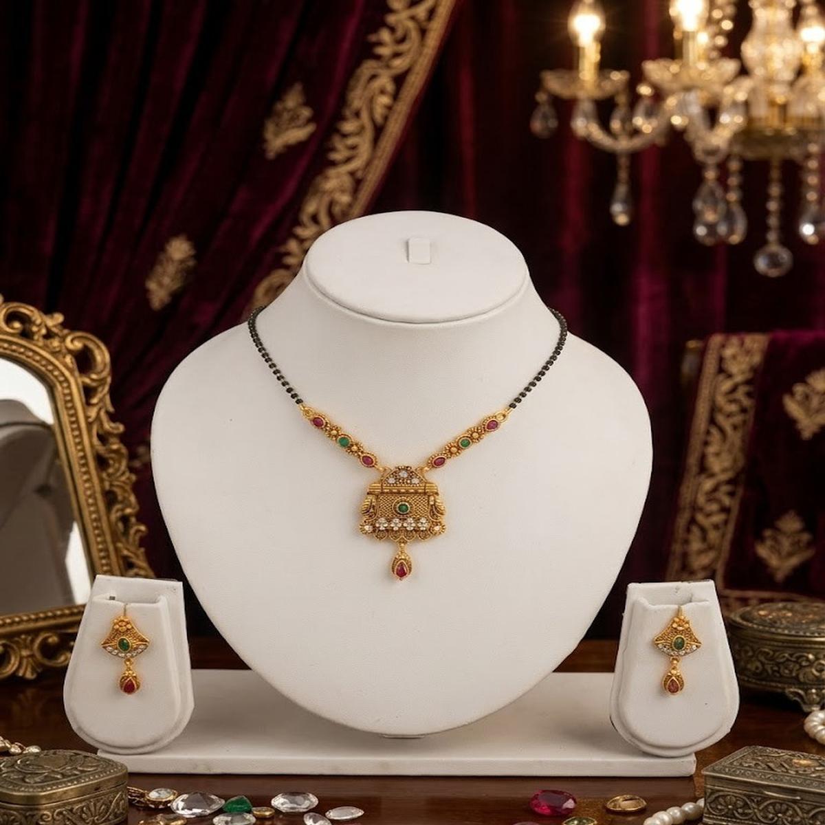 DIVYORO CLASSIC BEADED DAILY WEAR MANGALSUTRA SET