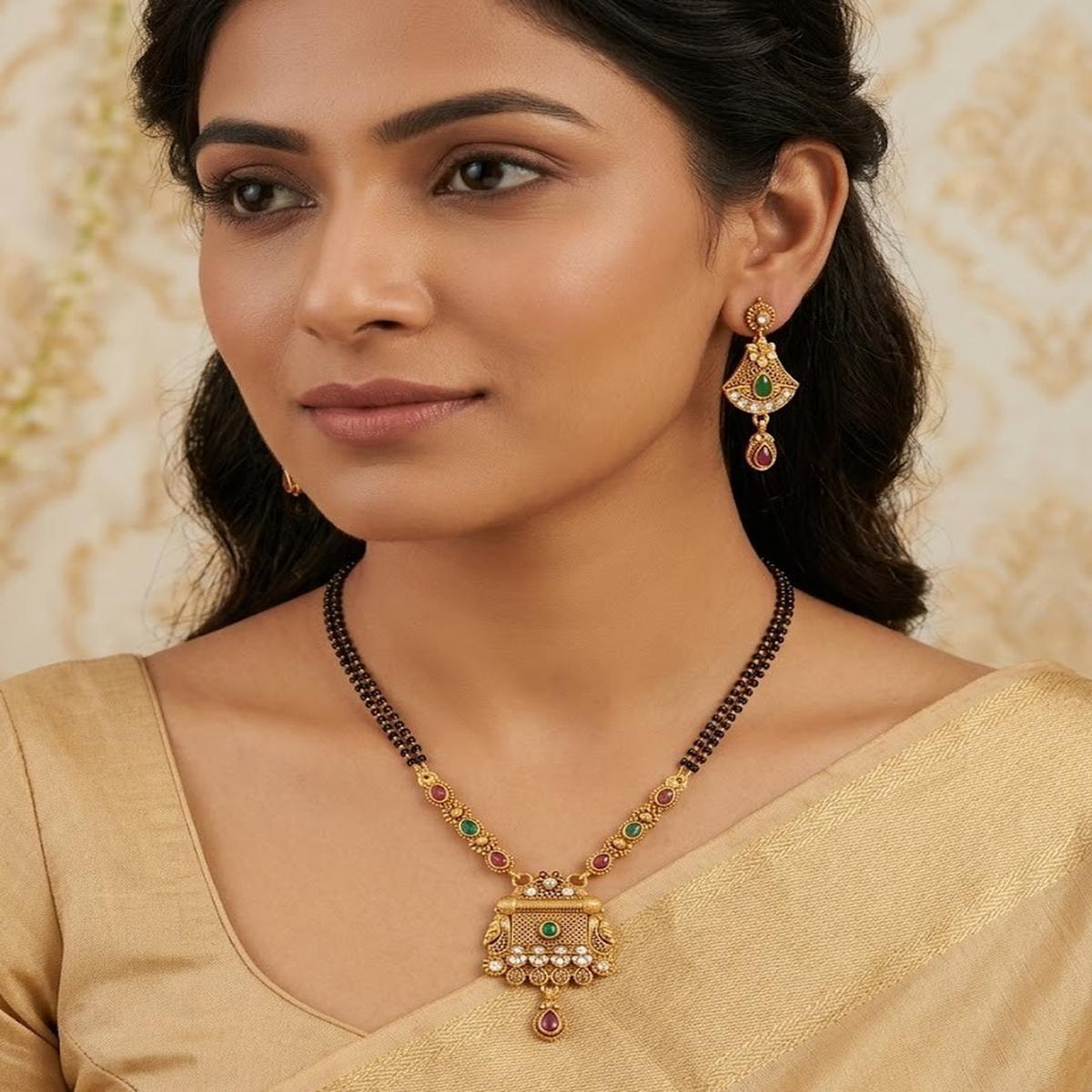 DIVYORO CLASSIC BEADED DAILY WEAR MANGALSUTRA SET