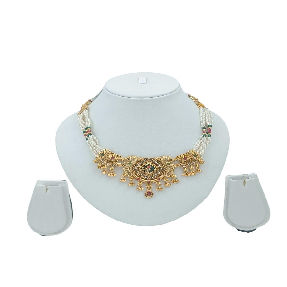 DIVYORO MAJESTIC PEACOCK FUSION PEARL NECKLACE SET