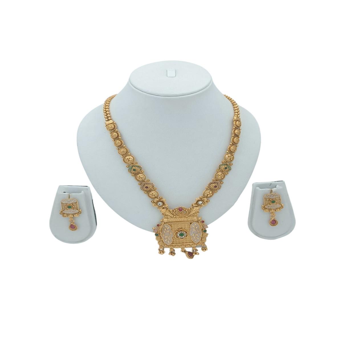 DIVYORO ORNATE BLOOM GOLD STATEMENT NECKLACE SET