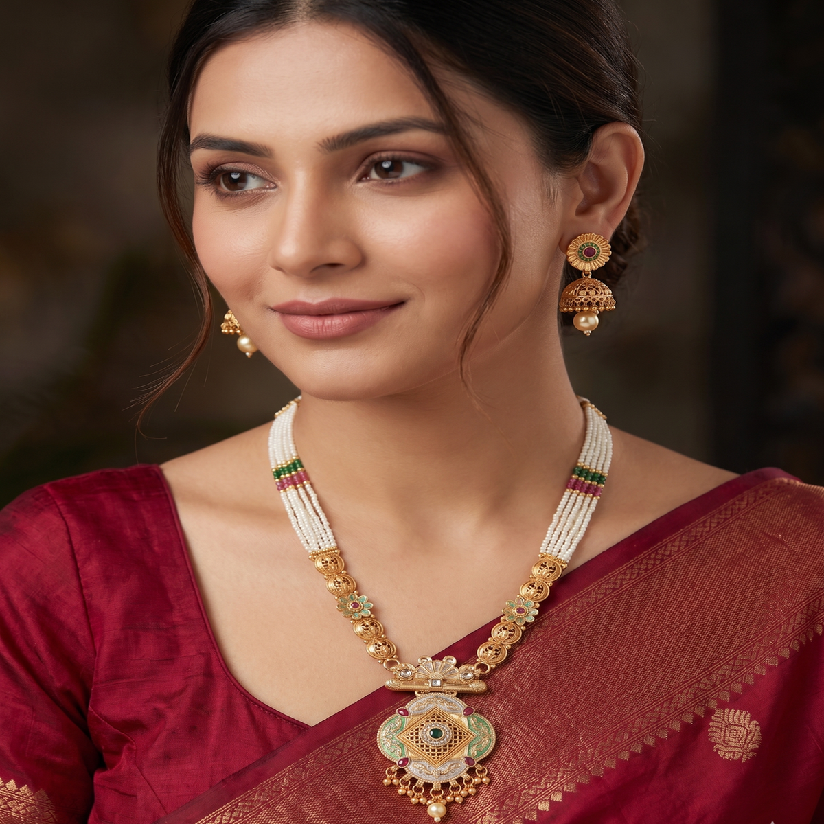 DIVYORO ROYAL LOTUS PENDANT JEWELRY SUITE