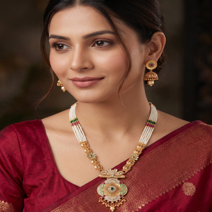 DIVYORO ROYAL LOTUS PENDANT JEWELRY SUITE