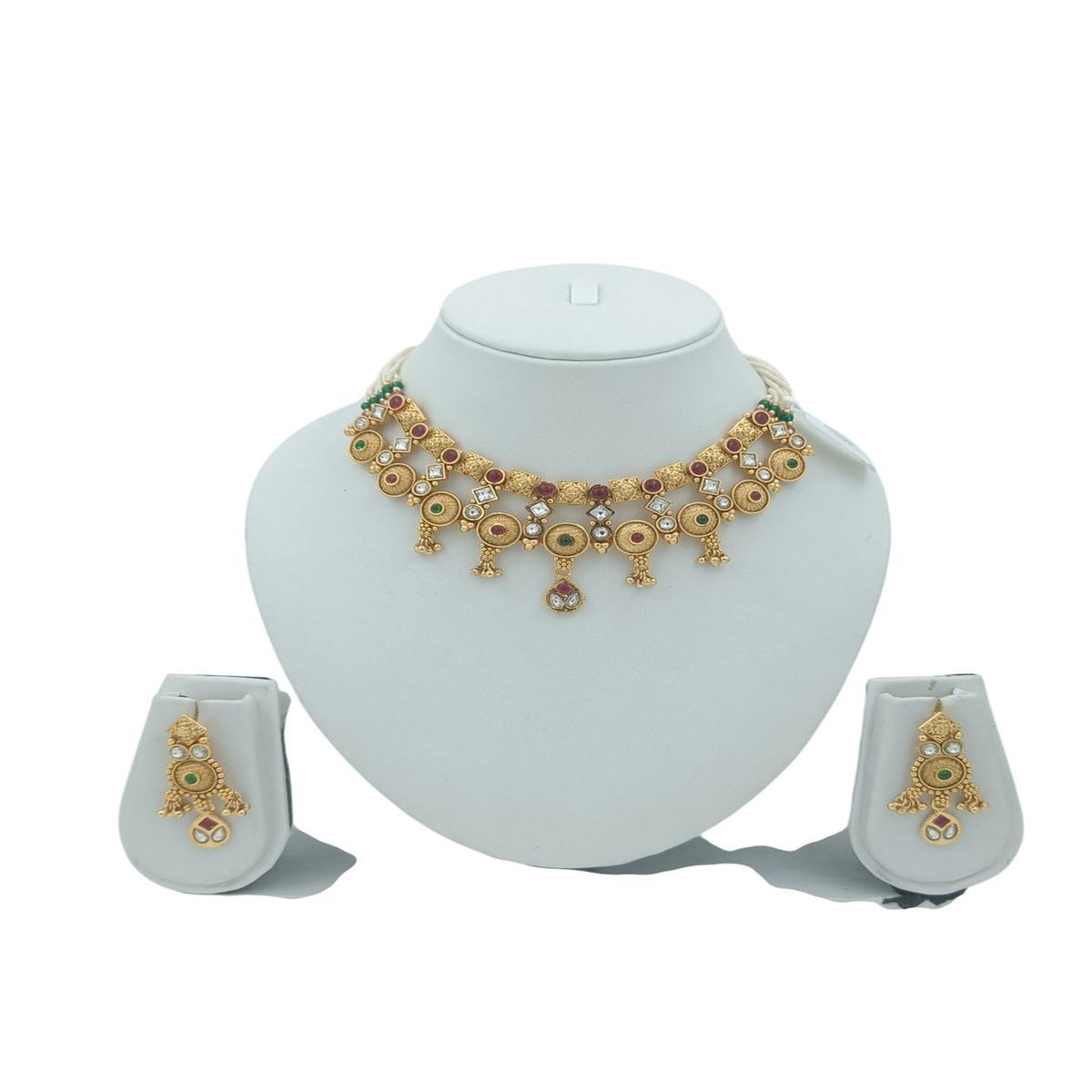 DIVYORO ROYAL HERITAGE ANTIQUE GOLD CHOKER SET