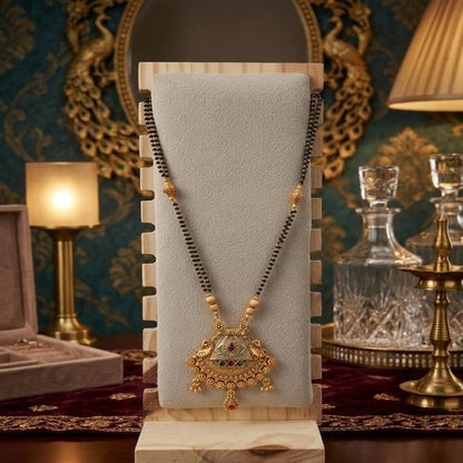 DIVYORO ELEGANT CONTEMPORARY MANGALSUTRA WITH GEMSTONE INLAY