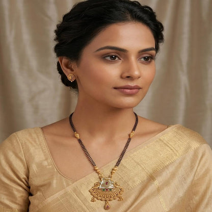 DIVYORO ELEGANT CONTEMPORARY MANGALSUTRA WITH GEMSTONE INLAY