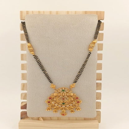 DIVYORO HERITAGE-STYLE MANGALSUTRA WITH DETAILED FLORAL PENDANT