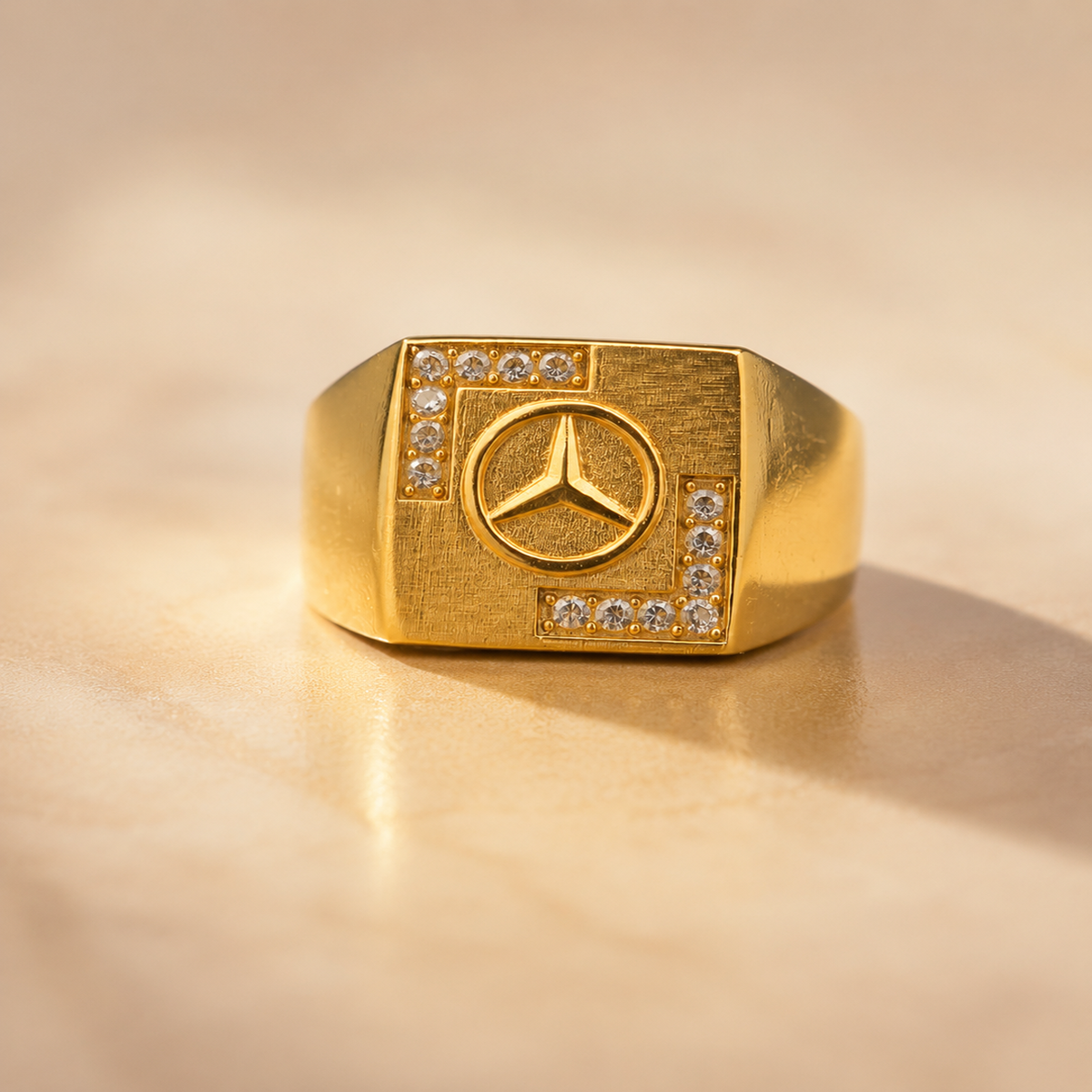 DIVYORO THE TEXTURED TRI-STAR (MERCEDES-STYLE) SIGNET