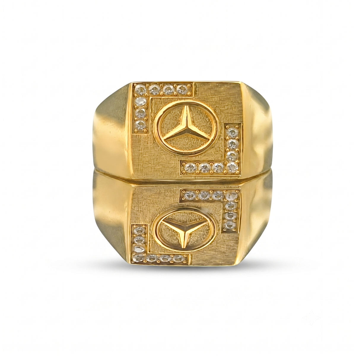 DIVYORO THE TEXTURED TRI-STAR (MERCEDES-STYLE) SIGNET