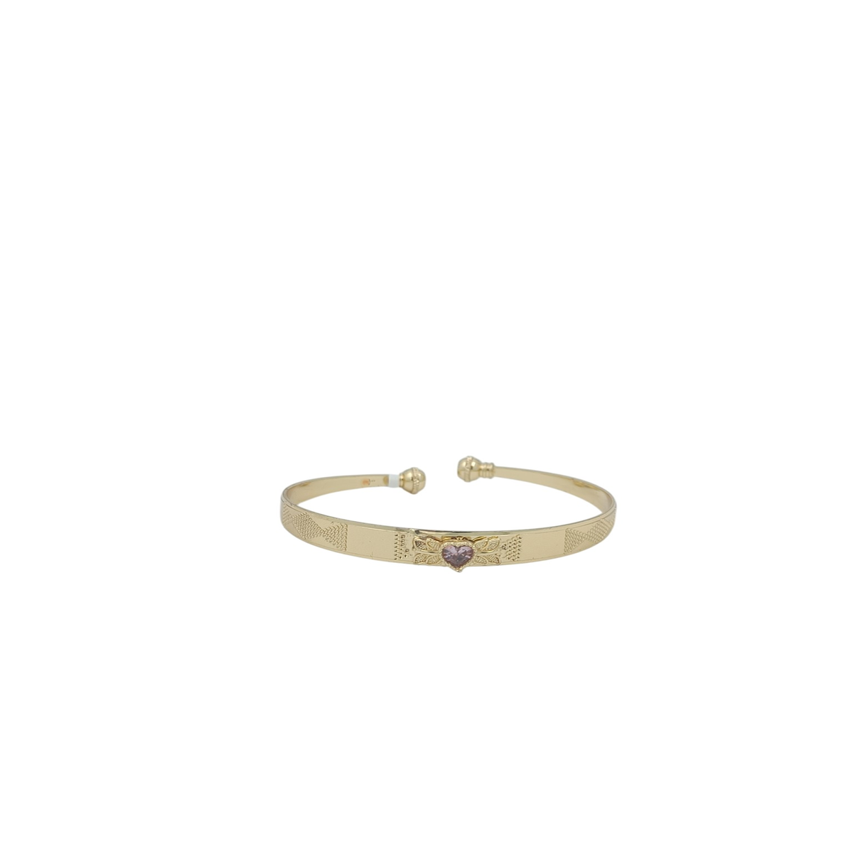 DIVYORO ORNATE HEART-CENTRIC ANTIQUE GOLD CUFF KADA