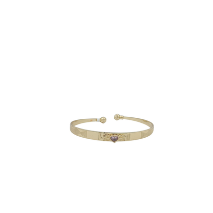 DIVYORO ORNATE HEART-CENTRIC ANTIQUE GOLD CUFF KADA