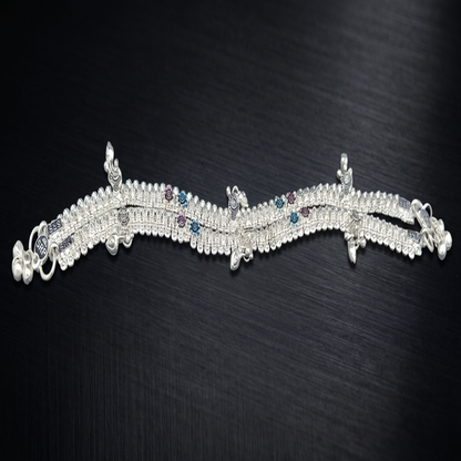 DIVYORO ELEGANT MULTI-STRAND SILVER ANKLET WITH DETAILED FILIGREE ELEMENTS