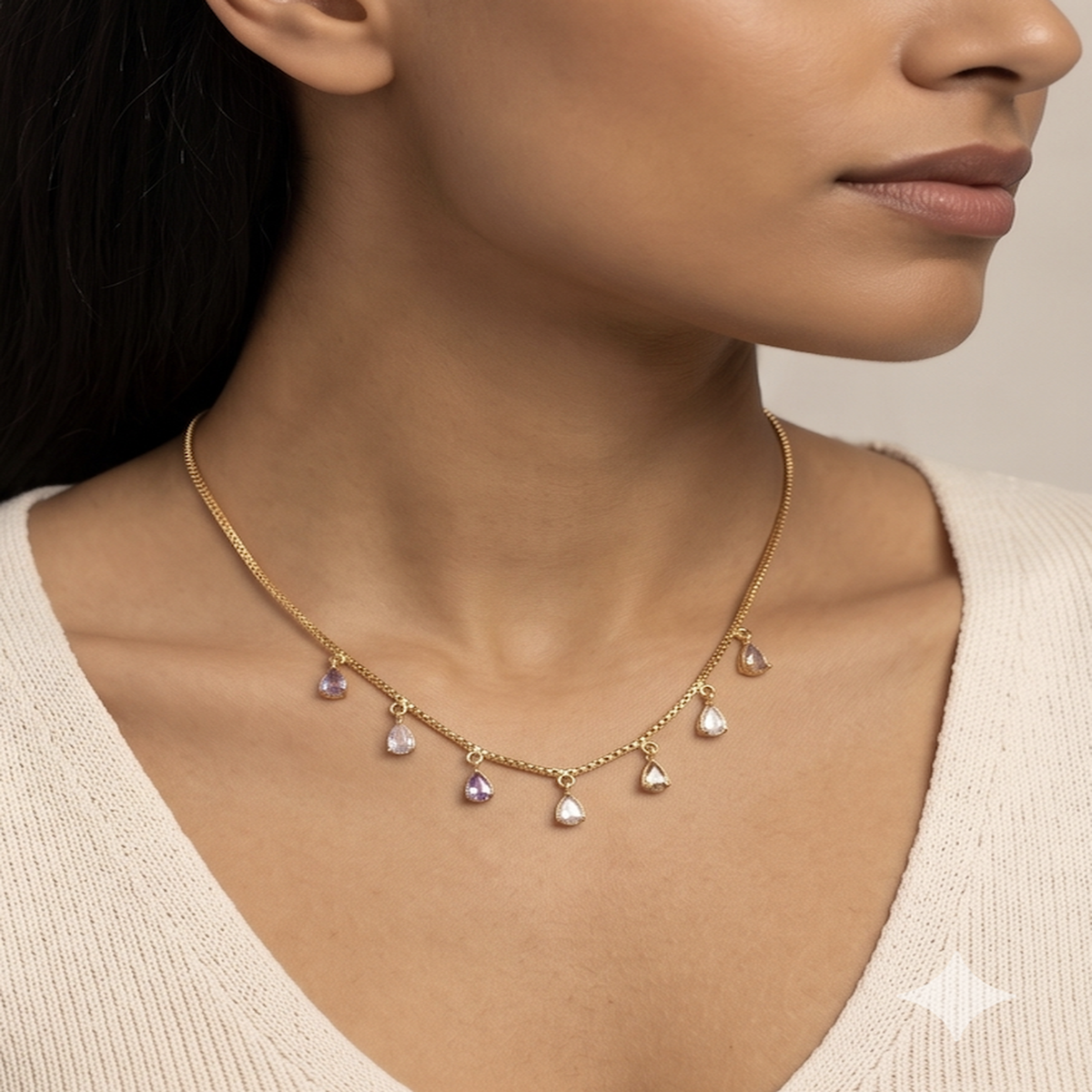 DIVYORO MIDNIGHT DEW PEAR SHAPE AD DOKIA CHAIN