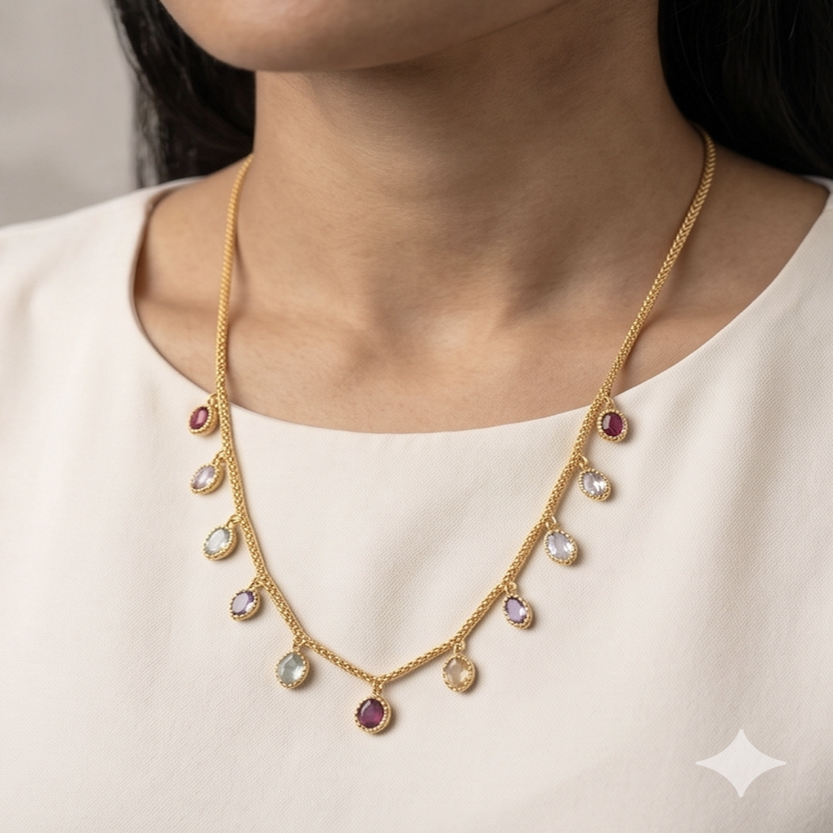 DIVYORO POETIC HARMONY OVAL SHAPE AD DOKIA CHAIN