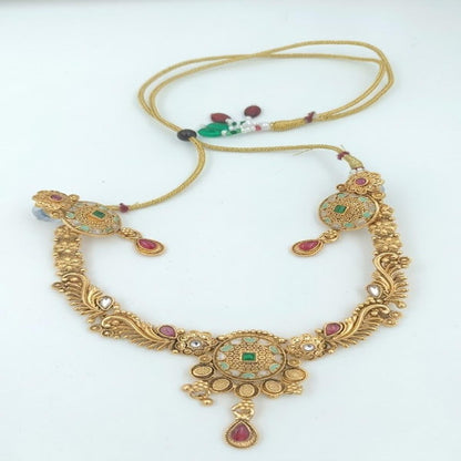 DIVYORO ORNATE FLORAL MOTIF ANTIQUE ENAMEL ACCENTS