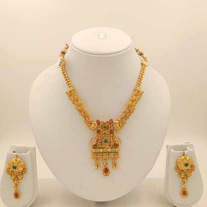 DIVYORO HERITAGE STYLE ANTIQUE GREEN AND RED STONE INLAYS