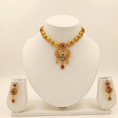 DIVYORO DETAILED ANTIQUE GOLD ORNATE STONE EMBELLISHMENTS