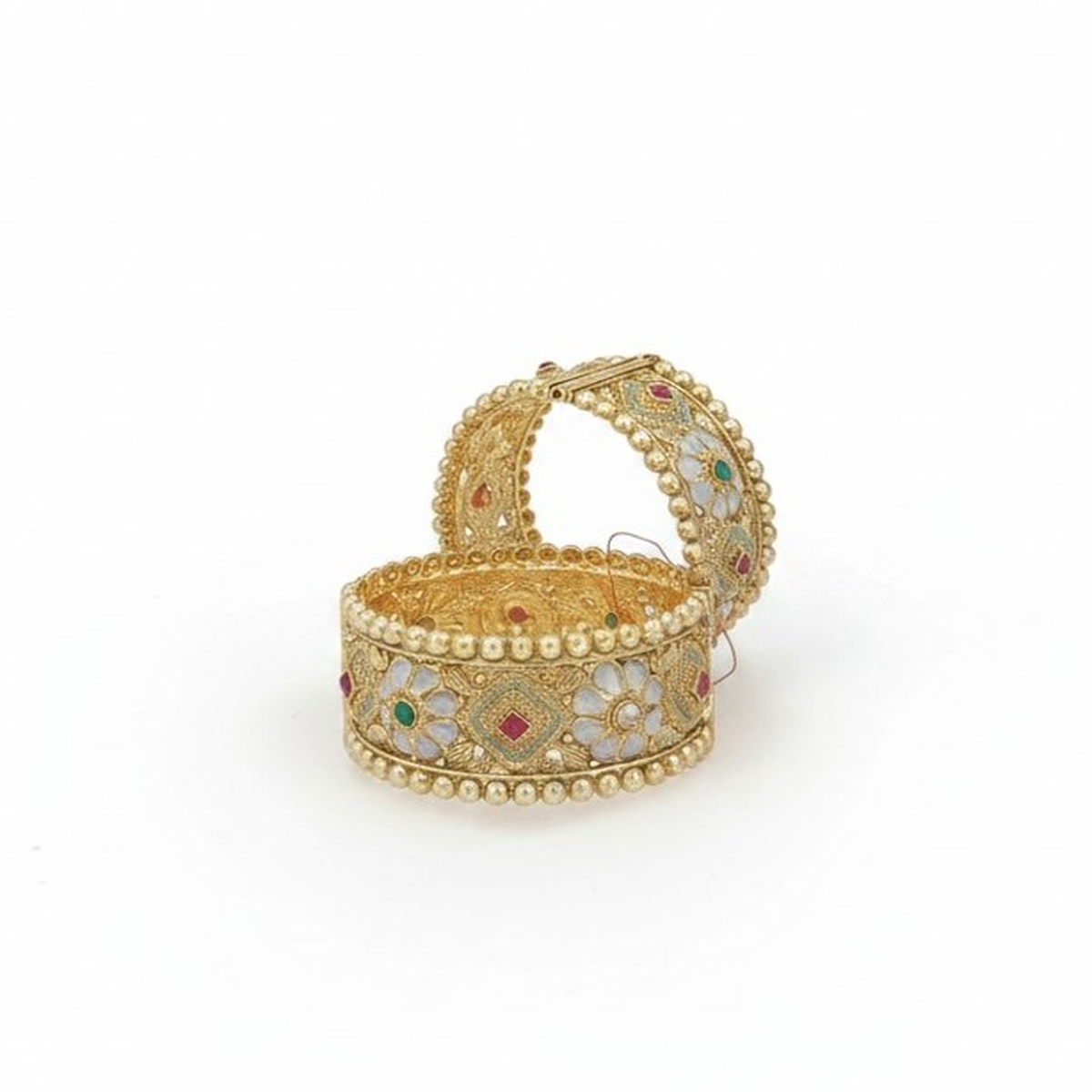 DIVYORO STATEMENT ANTIQUE GOLD BANGLE WITH ORNATE GREEN AND RUBY STONE SETTINGDIVYORO STATEMENT ANTIQUE GOLD BANGLE WITH ORNATE GREEN AND RUBY STONE SETTINGDIVYORO STATEMENT ANTIQUE GOLD BANGLE WITH ORNATE GREEN AND RUBY STONE SETTING