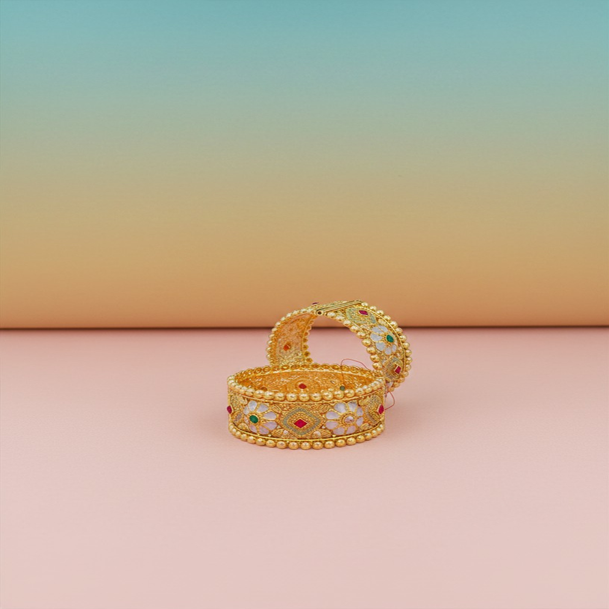 DIVYORO STATEMENT ANTIQUE GOLD BANGLE WITH ORNATE GREEN AND RUBY STONE SETTINGDIVYORO STATEMENT ANTIQUE GOLD BANGLE WITH ORNATE GREEN AND RUBY STONE SETTINGDIVYORO STATEMENT ANTIQUE GOLD BANGLE WITH ORNATE GREEN AND RUBY STONE SETTING
