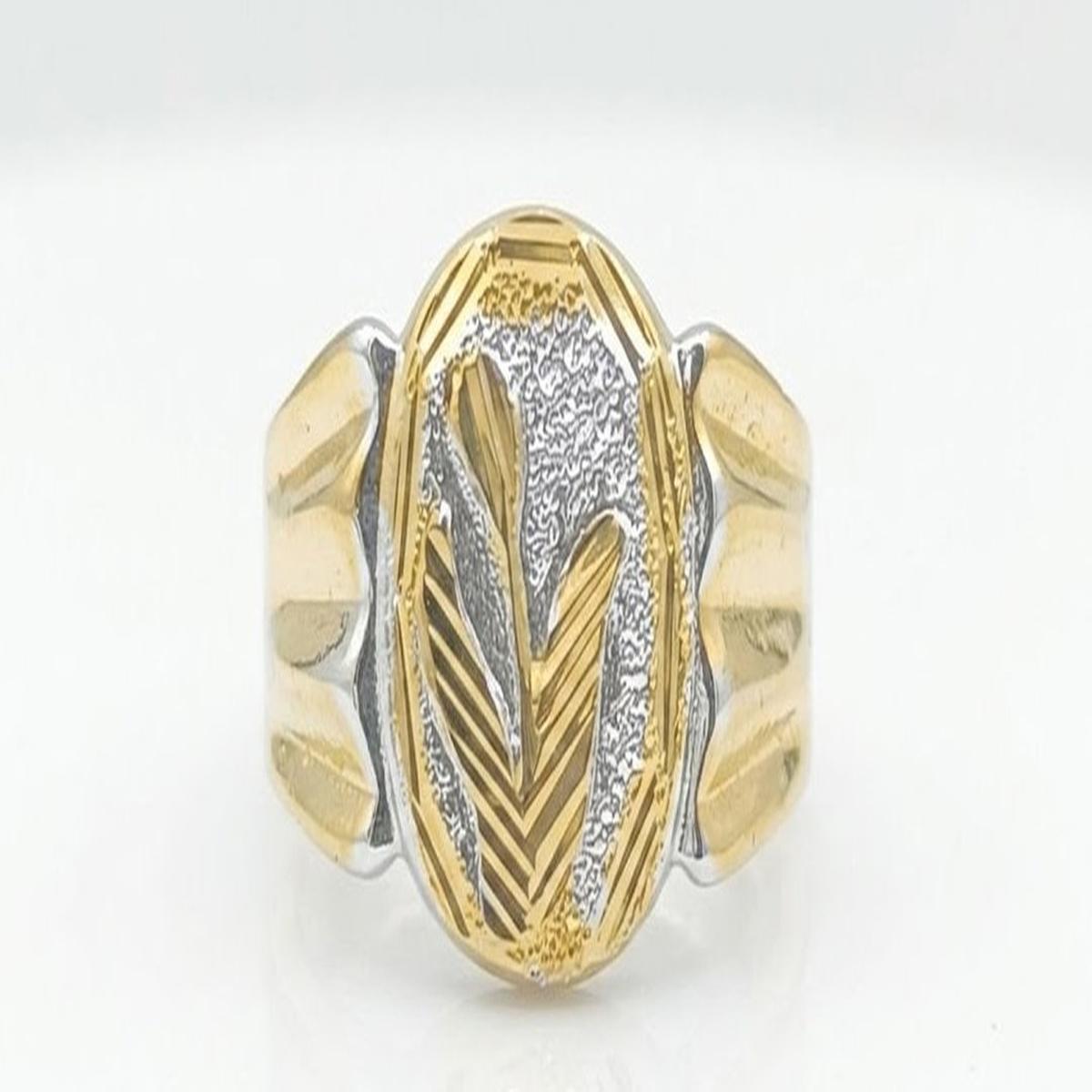 DIVYORO THE TWO-TONE LAUREL LEAF SIGNET